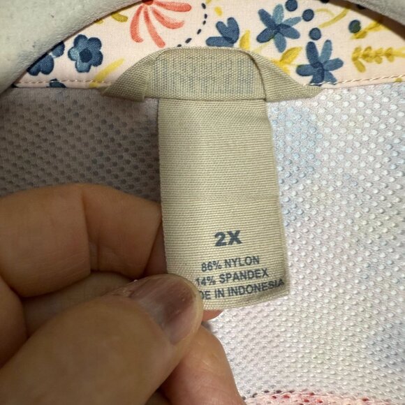 Duluth Trading Co Floral Gardening Print Vented Button Front Shirt Top 2X - Picture 3 of 6